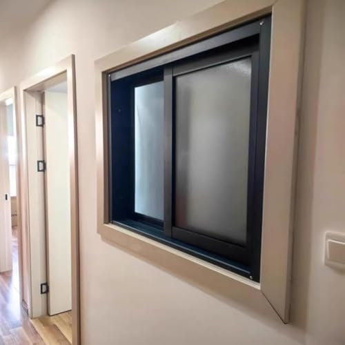 ZHFENGZHUZ Kellerfenster Kleines Fenster Ausstiegsfenster Aus Aluminium Mit Gehärtetes Glas Und Bildschirm Für Haus/spielhaus/Keller(Size:WxH 34x20in/85x50cm,Color:Dunkelgrau)