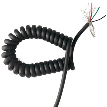Espiral enrollada Cable espiral blindado de 4 núcleos, 26 AWG, elástico, de 1 metro, 5 metros y 10 metros, cable telescópico con resorte Alambre de tensión(4 meters)