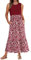 PLMOKEN Robe d'été pour femme - Robe de plage longue - Robe décontractée sans manches légère et aérée - Col rond - Robe débardeur fleurie, Fleurs rouges, XL