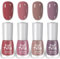 Pink Nail Polish Sets - 4PCS Pink Series Nail Varnish Set - Quick Dry Nail Polish No Bake - Pink Purple Brown Red Nail Polish - Long Lasting Nail Polish Gift Set for Women Nail Art
