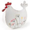 Logbuch-Verlag Metall Henne weiß mit Blumenmuster Huhn Hühnerfigur Osterdeko zum Hinstellen 13,5 x 15 cm