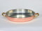 Casserole Basse Ronde en Cuivre avec Poignées en Laiton et Intérieur Disponible Étamé ou Inox, Plusieurs Tailles (Étamé, 22 cm)