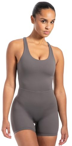SMILODOX Jumpsuit Damen Aleyna, ärmelloser Einteiler kurz, Overall mit Shaped Fit & Rundhals, atmungsaktiver & elastischer Sportanzug, Ganzkörperanzug ideal für Fitness, Yoga & Freizeit