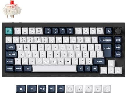 Keychron Q1 Max Wireless Mechanical Keyboard - Full Aluminum, Gateron Jupiter Red Switch, Hot-Swappable Programmable Knob with QMK/VIA RGB(UK Layout) 2.4 GHz/Bluetooth for Mac Windows Linux - Black