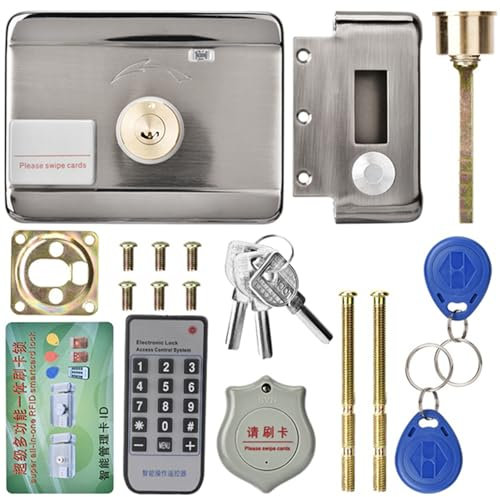 Smart Hidden Door Lock, Rfid Door Access Control System Kit Electric Magnetic Door Lock Kit System with Remote Control Electronic Deadbolt Home Security System ﻿