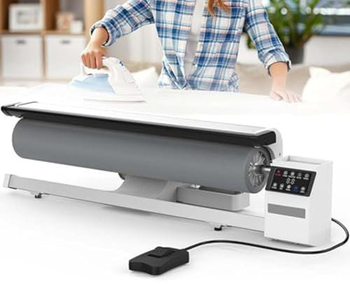 Rotary Iron Steam Roller Ironing Press, Hotel Linen Ironing Machine with Touch Screen Panel, Continuous Steam Ironer for Clothes, Garments, Curtains, Sheets, Tablecloths