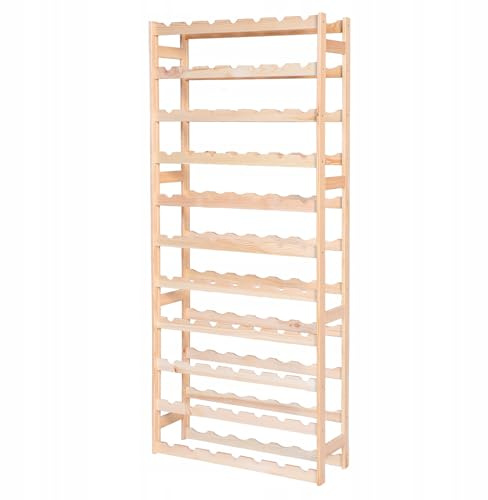 STOLMAK Weinregal Holz 77 Flaschen Natur 72,5x166x25 cm Wine Rack Regal Flaschenregal Weinflaschenregal Getränkeregal Weinständer