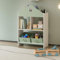 [en.casa] Kinder Bücherregal Vipsali Kinderregal in Hausoptik mit 2 faltbaren Aufbewahrungsboxen Spielzeug Aufbewahrung 90 x 60 x 27 cm Mintgrün/Weiß