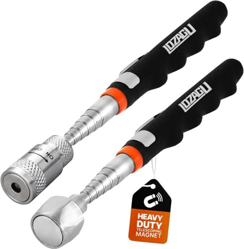 LOZAGU 2 Pack Telescoping Magnet Pick-up Tool Set (16lb Pull Force) and Extendable Magnetic Pick Up Tools