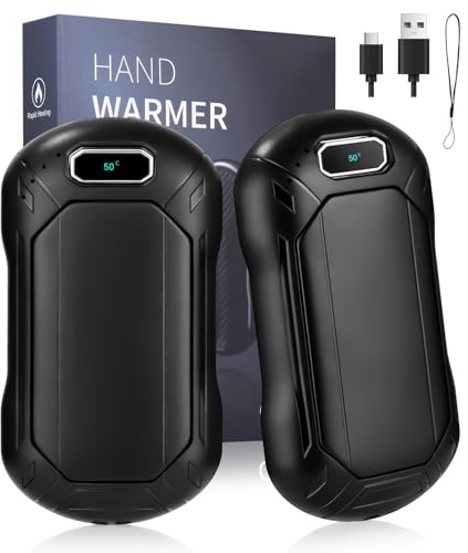 Cexovo Handwärmer Elektrisch,Wiederaufladbare handwärmer,2er Set Elektrischer handwärmer Wiederverwendbar 6000mAH für Weihnachten,Camping,Jagd