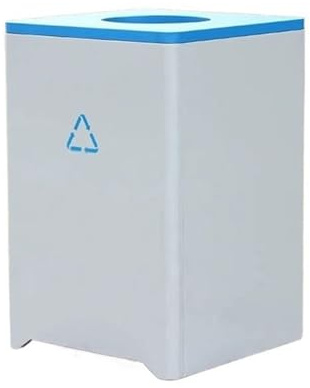 SDA287MZ Outdoor Large Capacity Outdoor Trash Can Lockable Metal Rubbish Bin 145L Outside Bin(Blue)