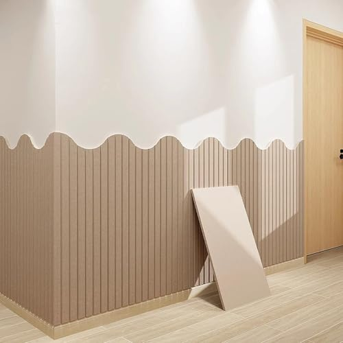 Filz Wandpaneele Kinderzimmer, Antikollision Wandpolster, Wandpaneele Gepolstert 3D Wandverkleidung mit Schaumstoff, Wandkissen für Wandschutz Wanddekoration(Beige,120 x 180 cm)