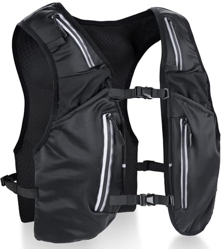 Nextyu Gilet Running Femme & Homme, Sac Hydratation Trail Léger Réfléchissant avec Gourde Souple 500 ML, Bretelles de Poitrine Réglables pour Course à Pied Randonnée Cyclisme Marathon