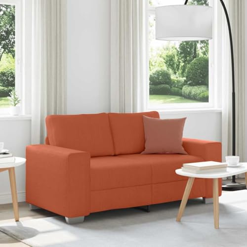 NIVVHOH Zweisitzer-Sofa Rot Orange 120 cm Cordstoff Couch mit außergewöhnlichem Komfort und Stil für Plaudern, Lesen, Fernsehen und Entspannen