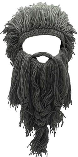Barbar Knit Long Beard Hut Adult Viking gefälschte Haar Perücke Visor gestrickte Wolle lustige Schädel Cap
