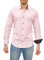 Subliminal Mode - Chemise Homme Bicolore uni Manches Longues Coupe Slim Business RN44,S,Rose