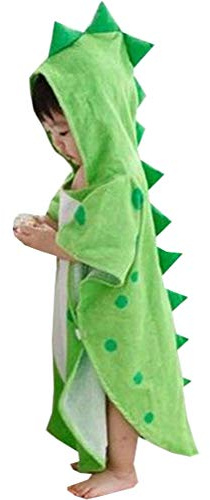 Alltops PHLCEhot Kinder Baumwolle Kapuzenhandtuch Cartoon Dinosaurier Bademantel Badeponcho Handtuch für Jungen Mädchen