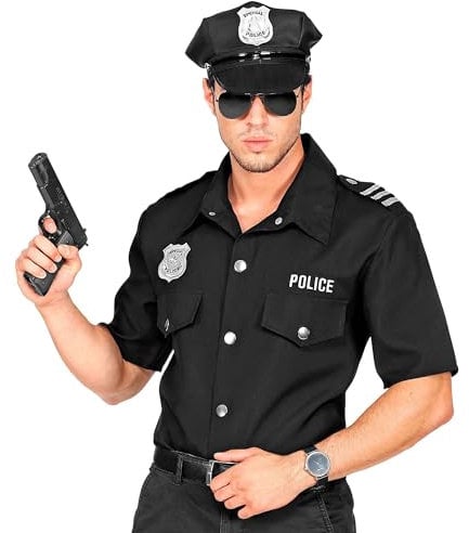 W WIDMANN MILANO Party Fashion - Traje de policía, uniforme, policía, oficial de policía, disfraz de carnaval