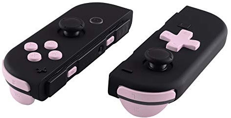 eXtremeRate Boutons pour Nintendo Switch/OLED Manette,Accessoires de Gâchette L R ZL ZR SR SL et ABXY Interchangeables,Rose Dpad Version-sans Joycon