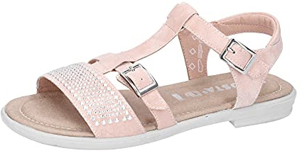 RICOSTA Kinder Riemchensandalen BELLA, Weite: Mittel (WMS), kinderschuhe spielen verspielt detailreich freizeit römer-sandale,nude,42 EU / 8 UK