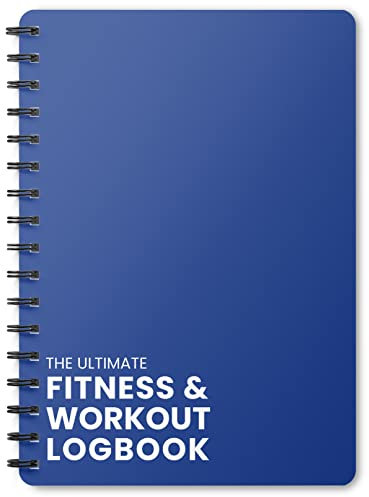 Ultimate Gym Workout Log Book, XL A5 Exercise, Fitness and Training Diary & Journal – 100 Page with Exercise, Cardio & Notes Sections, Set Goals & Track Progress - (Blue)