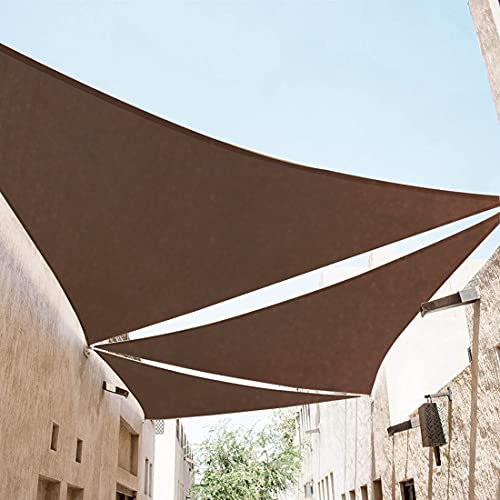 HGTRH Tende da Sole per Esterno 5 Metri Poliestere Antistrappo Protezione Raggi 95% UV, Ombreggiante Telo Impermeabile Tenda Parasole Triangolare per Terrazzo Balcone Red-5X5X5M