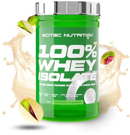 Scitec Nutrition 100% Whey Isolate - Puro Poder Proteico con BCAAs - Glutamina y Arginina - Fórmula sin Azúcar ni Gluten, 700 g, Pistacho