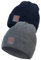 Indicode Herren Vulcano 2er-Pack Winter Mütze | Wintermütze Strickmütze Beanie Navy/Lt Grey Mix, OS