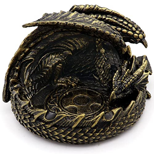 Haxtec Drachenwürfel Gefängniswächter DND Würfel Tray Halter Dungeons und Drachen Zubehör Neuheit DM RPG Geschenk Drachenstatue Dekor (Antike Bronze)