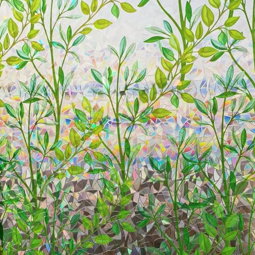 Cinbee 3D Fensterfolie Selbsthaftend Dekorfolie Regenbogeneffekt 100x200 cm