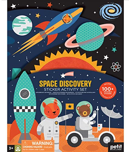 Petit Collage: Space Discovery Sticker Activity Set - 100 Repositionable Sticker - Multicolor - Sci-Fi - Indoor - Kind ab 3 Jahren