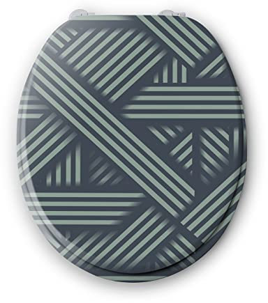 BENKI - Lunette De Toilette Line - Abattant WC Avec Frein De Chute - WC En Bois Avec Charnières En Acier Inoxydable & Ajustables - Forme Universelle