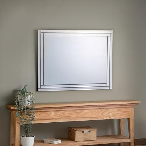 Julian Bowen Deco Frameless Wall Mirror | Contemporary Wall Mirror for Living Room or Hallway, No Assembly Needed