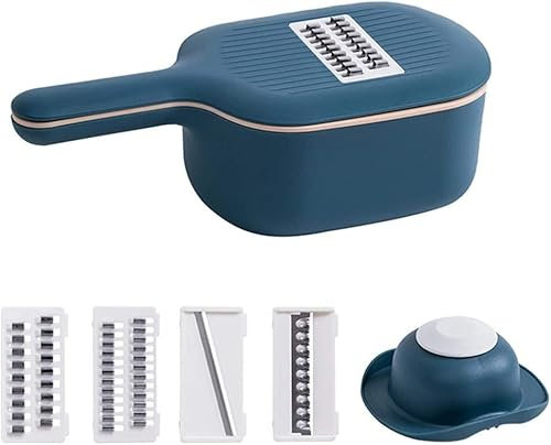 SIGOLY Vegetable Chopper Professional Fruit Dicing Drain Basket,Suitable for All Kinds of Vegetables and Fruits,Kitchen Gadgets,4 Blades,Multiple Cuts Easy to Grate Kitchen Gadgets