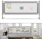 Tubiaz 180CM Barrera Seguridad Niños Cama, Altura Regulable 70-98cm, Barrera Cama niños con protección contra caídas, Barandilla Cama niño Plegable, Fácil de Montar, Acabado Gris Bordado