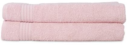 Brielle Sauna-Set aus 100% Baumwolle -2 Saunatuch - Hamamtuch- Strandtuch- 80x200 cm, Sehr saugfähige Badezimmer, Saunatuch Set in Hotel & Spa-Qualität, Packung mit 2, Rosa Farbe