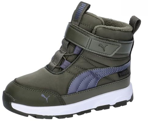 PUMA Unisex Baby Evolve Boot Puretex AC+Inf Sneaker, Dark Olive-Galactic Gray White, 20 EU