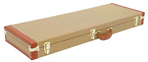 E-Gitarre Hartschalenkoffer, Gitarrenkoffer, Abschließbar Rechteckig E-Gitarren Case Box mit Schlüssel Guitar Case, ST TL Stil Hartschalenkoffer mit Lock Latch Polsterung (Gelb)