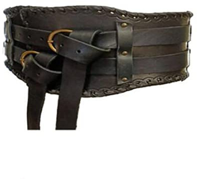 Mittelalterlicher Vintage-Breiter Gürtel für Herren, Ritter, Wikinger, Rüstungsgürtel, Pu-Leder, Steampunk, Pirat, Breiter Gürtel für Erwachsene, Halloween-Requisiten