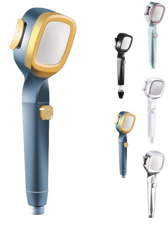 4-Mode Handheld Pressurized Shower Head with Pause Switch, Multifunctional Handheld Pressurized Shower Head (Blue)