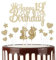 mciskin 19th Happy Birthday Candles Cake Toppers, Crown Number 19 Candle for Cake, Girls 19th Birthday Decoration, Cake Candle Cake Topper for Women Birthday Party Wedding Anniversary (Champagne Gold)