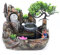 HarBin-Star Zimmerbrunnen mit LED Beleuchtung, Tischbrunnen Wasserfall, GartenAquariumHarz Desktop-Brunnen, Zimmerbrunnen mit Pflanzen 30 x 18 x 26cm