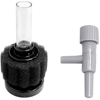 CYNOSURETECH 1 Piece Aquarium Fish Tank Filter with 1 Gray Air Volume Adjustment Valve, Marine Life Filter Pack, Fish Tank Sponge Filter, Aquarium Filter, Air Pump Sponge Filter