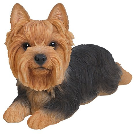 qiqiaollo 2 Set_ Yorkshire Terrier Hund liegend Statue/845