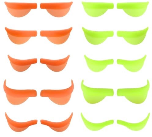 Thinp 20 Pcs Silicone Lash Lift Pads,Lash Lift Shields with XS/S/M/L/XL 5 Size Reusable Lash Lift Shields for Lash Lifting Eyelash Perm Soft Silicone Pads Lash Lift Supplies(10 Green+10 Orange)