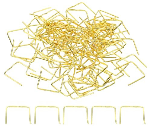 PATIKIL Pines Conectores para Araña de Cristal de Cobre de 14x14mm, 100 Unidades de Clips para Fijar Piezas de Cristal de Araña, Repuestos para Arañas, Dorado
