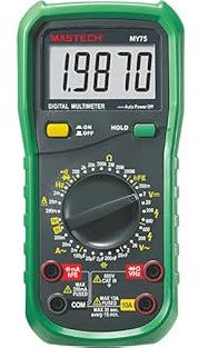 GuliTech MY70 MY74 MY75 MY78 AC/DC Professional Multimeter hFE Tester Electric Handheld Tester Meter Digital Multimeter Voltmeter Pocket Multimeter(MY75)
