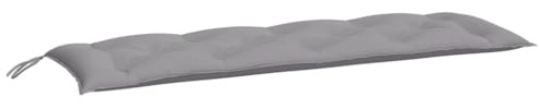 vidaXL Lot de 2 Coussins de Banc de Jardin, Revêtement de Banc avec Jeux de Cordes, Coussin d'Extérieur Imperméable, Gris 150x50x7 cm Tissu Oxford