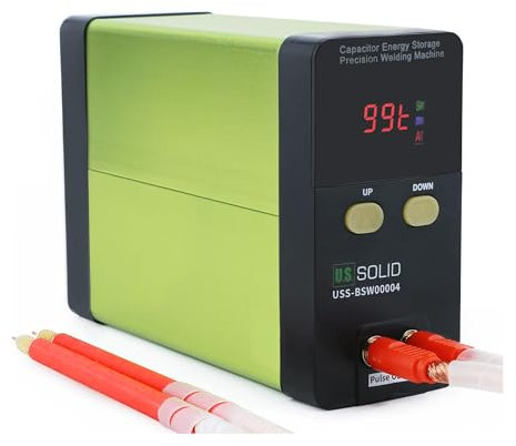 U.S. Solid USS-BSW04 - Saldatrice a punti a batteria, 10,6 KW, 2000 A, a condensatore a impulsi, mini saldatrice a punti portatili per batteria cellulare, batteria al litio 18650