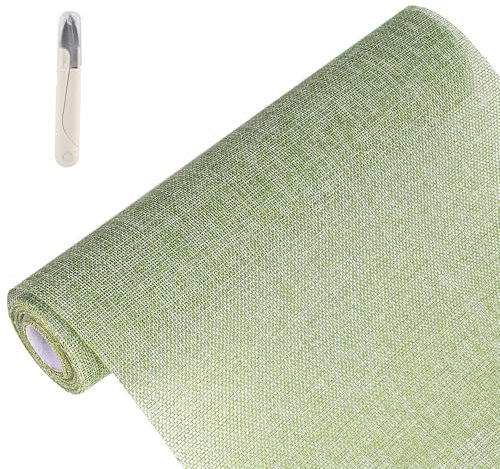 SWAWIS Tischband Grün Tischläufer Rolle 30cmx5M Leinenoptik Tischband Hochzeit Geburtstag Vintagegrün für Tischdeko Hochzeit Geburtstag Taufe Deko